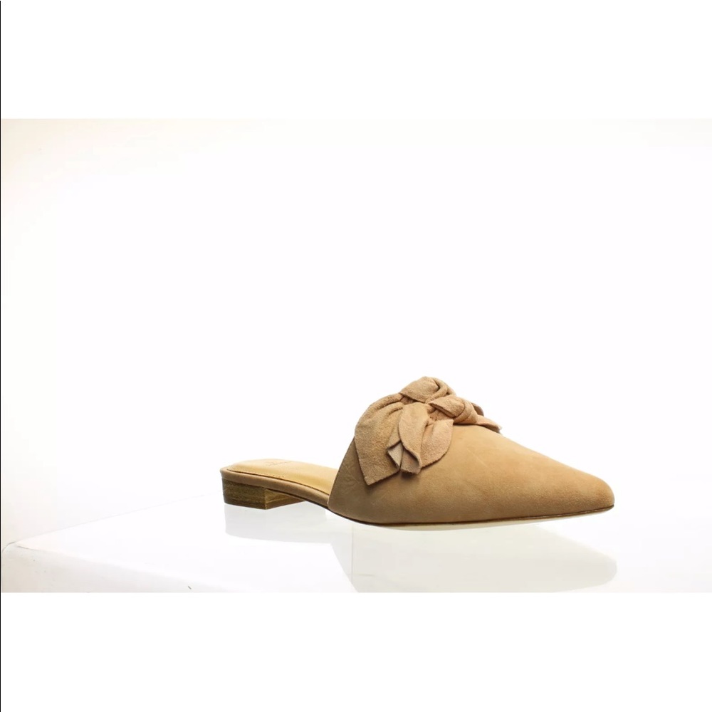 Bill Blass Rose Pink Stella Suede Bow Mules
